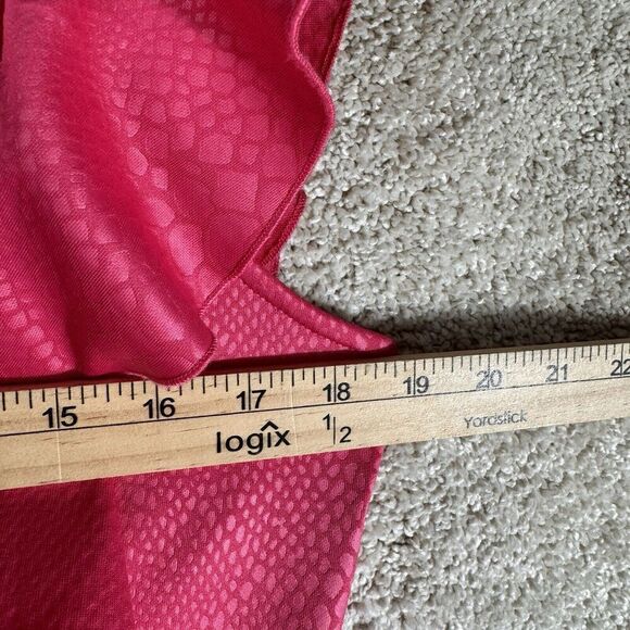 Samuel Dong Pink Crocodile Print Peplum Ruffle Dress‎ Small Sleeveless Sheath - Picture 8 of 12